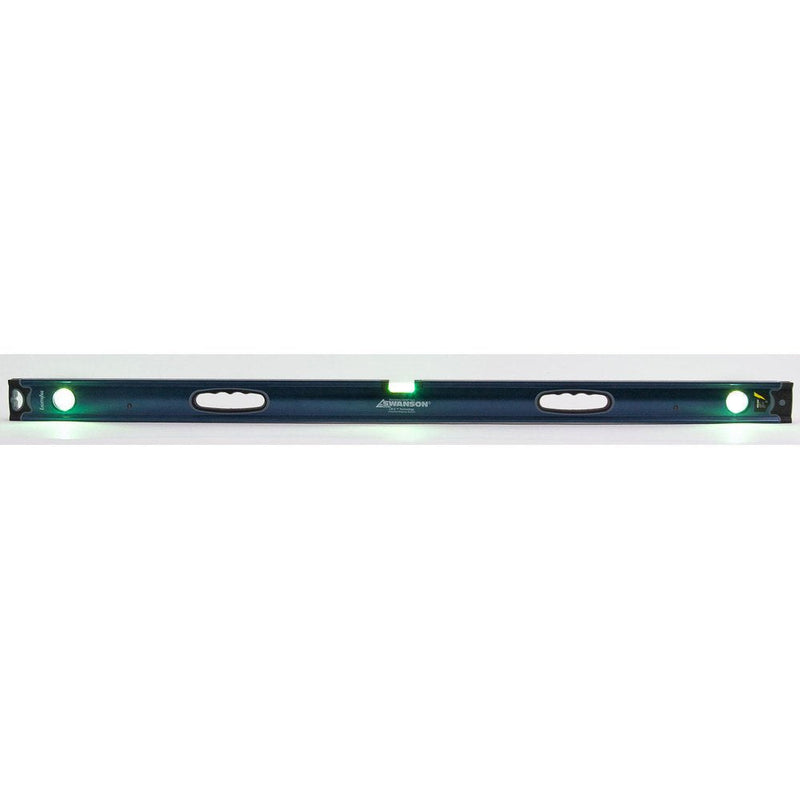 Swanson, BLL24M, 24 Inch Lighted LED Magnetic Box Beam Level with 3 Bubble Vials for 0°/90°/45° Measurements - Pro Series Industrial, Durable, Functional, Versatile 24 inches Magnetic