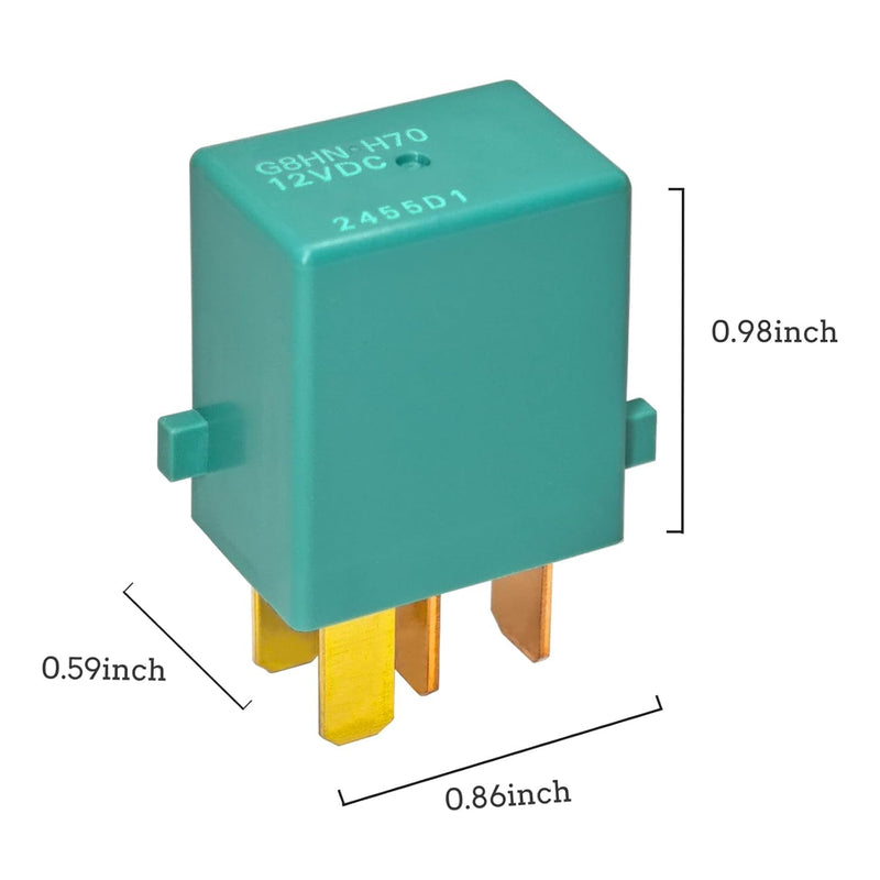 Relay G8HN-H70 (Set of 2), DC12V 20A Micro ISO Plug-in Relay for Automotive, Compatible for Honda Acura Vehicle