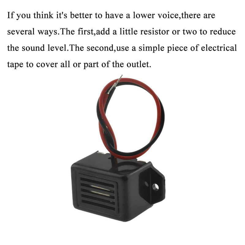 Hahiyo Electronic Buzzer Alarm 12V 400Hz Beep Continuous Sounder Active High Plenty Loud Tone Piezo Siren Security Audible Easy to Install with Wire for Horn Siren Alarm 2PCS 12V400Hz-2Pieces