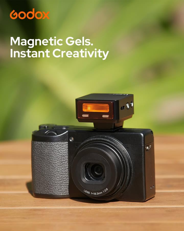 Godox iT20R Mini TTL Flash with iT20DF Diffuser for Ricoh GR III Series | Compatible with Ricoh GR III, GR IIIx and HDF Models, 700+ Full-Power Flashes, 1.5s Recycle Time, USB-C Charging and Filters
