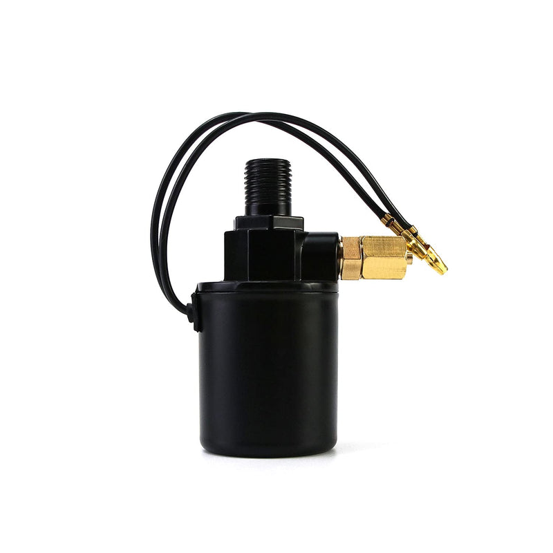 QWORK Air Horn Solenoid Valve,1/4" NPT 12V Electric Air Valve (Solenoid) for 1/4" OD Hose, Black 1/4 NPT Male-1/4 OD Hose 12V Black