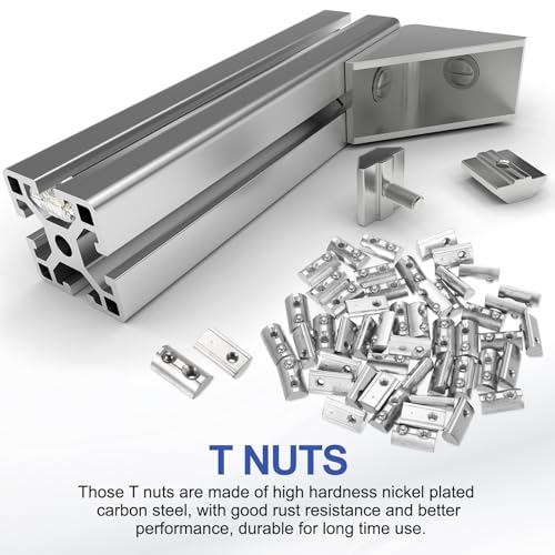PATIKIL M4 Half Round Roll in Spring t Nuts, 50 Pcs 3030 Series Carbon Steel t Slot Spring Nuts for 8mm Aluminum Extrusion Profile 3D Printer DIY Tools Furniture Assembly, Silver