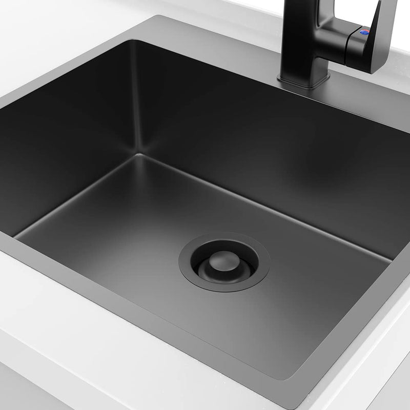 Sink Flange for Garbage Disposal Stopper Universal Stainless Steel Flange Plug Fit 3-1/2 Inch Standard Sink Drain Openings Garbage Disposal Flange Stopper Kit Replacement Accessories (Matte Black)
