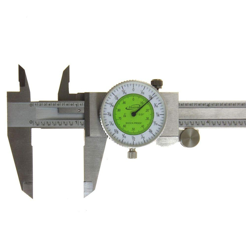 iGaging Dial Caliper 6" Fractional & Decimal Inch Combination Dual Scale