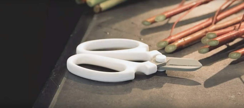 Japanese Flowers and Herbs Scissors, White