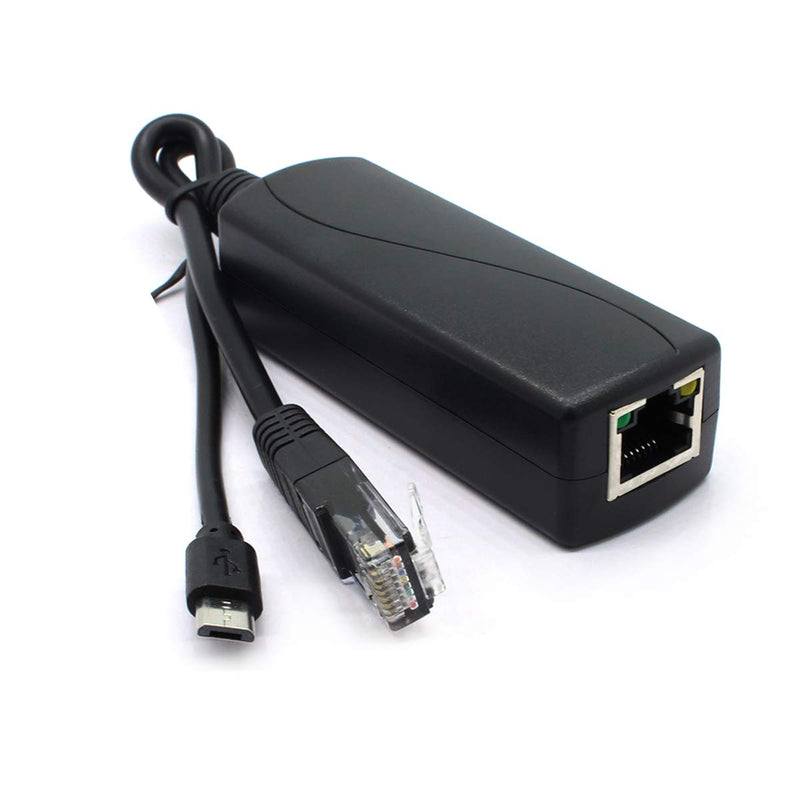 ANVISION 4-Pack Gigabit PoE Splitter, 48V to 5V 2.4A Micro USB Ethernet Adapter, Compatible with Raspberry Pi 3B+, IP Camera and More