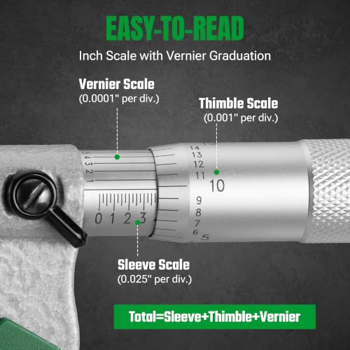 SK 0-1" Outside Micrometer, 0.0001" Resolution, ±0.00015" Accuracy