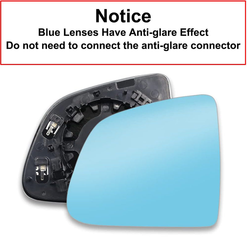 2Pcs Wide Angle Side Mirror Glass for Tesla Model Y 2020-2026 Anti Glare Heat Defogging Blue Lens with Backing Plate For Model Y (2020-2026)