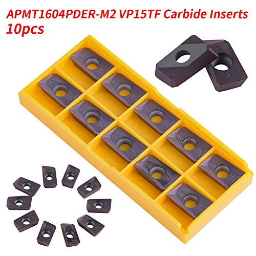 10Pcs APMT1604 Carbide Inserts, Indexable Turning & Milling Inserts, CNC Lathe Tools for Regular Steel and Stainless Steel