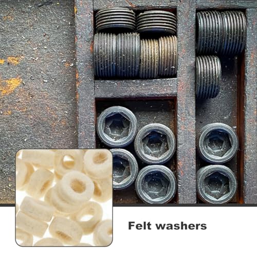 OSALADI Felt Washers Replacement Round Wool Felt Washer 0.59X0.59X0.19in Oil Plug Washer Mechanical Seal Gasket for Oil Leak Prevention Equipment Maintenance and Easy Replacement
