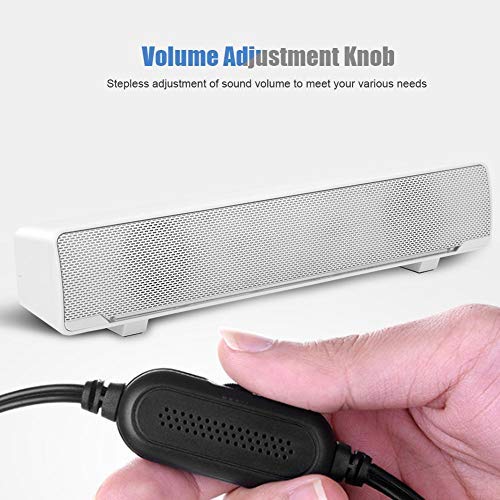 Speaker, Mini Speaker, USB Speaker PC Stereo Lightweight Wired LED Soundbar Speaker, Soundbar Soundbox, 3.5mm Audio Jack Compatible with PC Computer Tablet TV for Office Home Home Theater