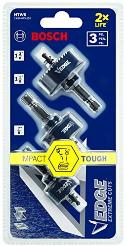 Bosch HTWS 3-Piece Thin-wall Hole Saw Set, Blue Assorted Sizes