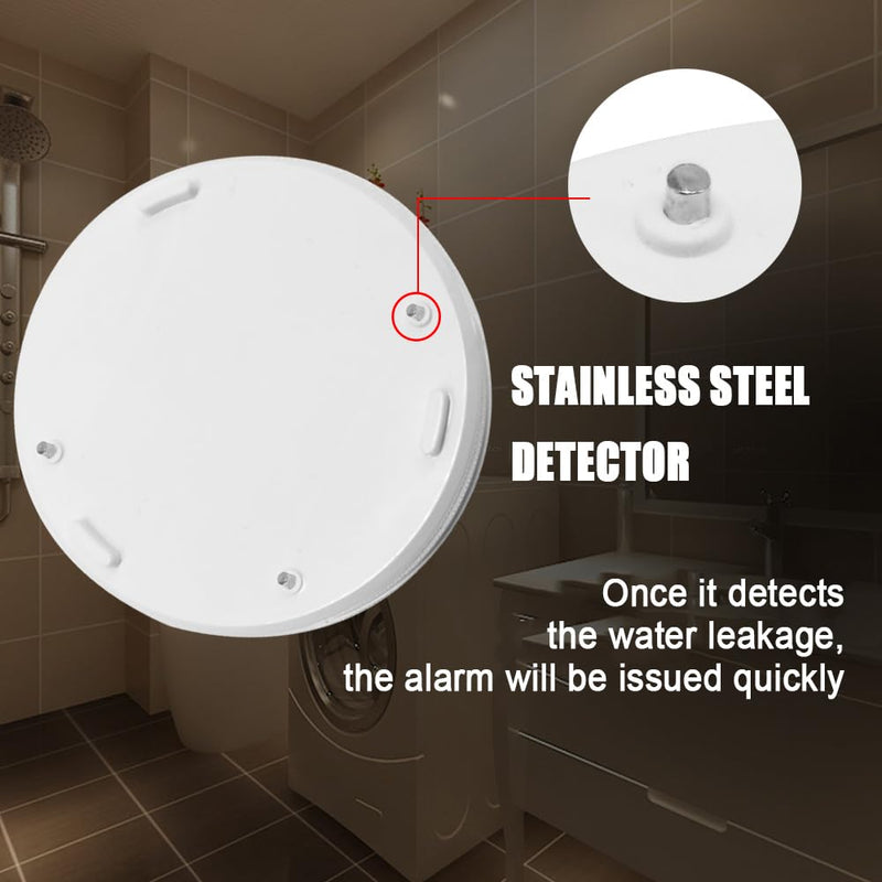 WER Water Leak Alarm Sensor, Battery Operated Leak Alert, 90dB Water Detector for Basements, Bathrooms, Laundry Rooms, Kitchens, Garages and All Office Areas (Shipped Without Battery, 4 Pack)