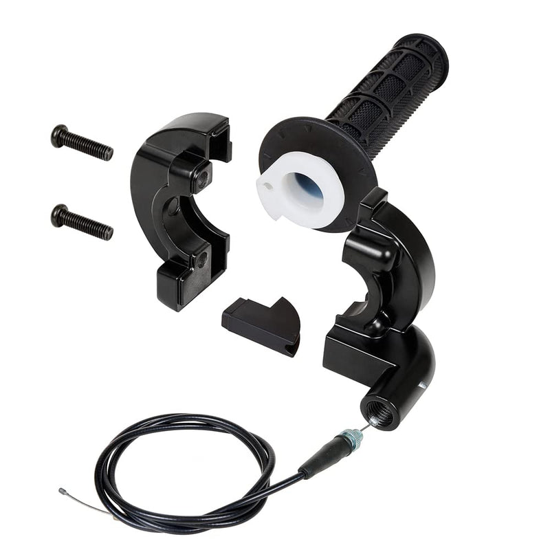 PUCKY New 7/8" 22mm Twist Throttle Accelerator Handle Grips and Cable Set with Kill On Off Switch for 50cc 110cc 150cc 250cc Mini Bike ATV Quad Pit Bike Dirtbike black out