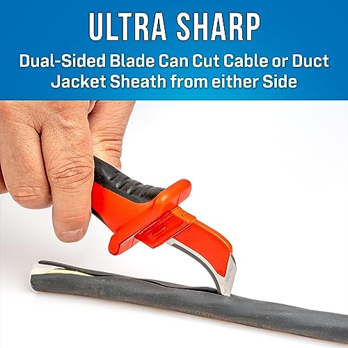 Jonard Tools KN-200INS 1000V Insulated Sheathing Knife Slim Insulated Cable Slitting Knife
