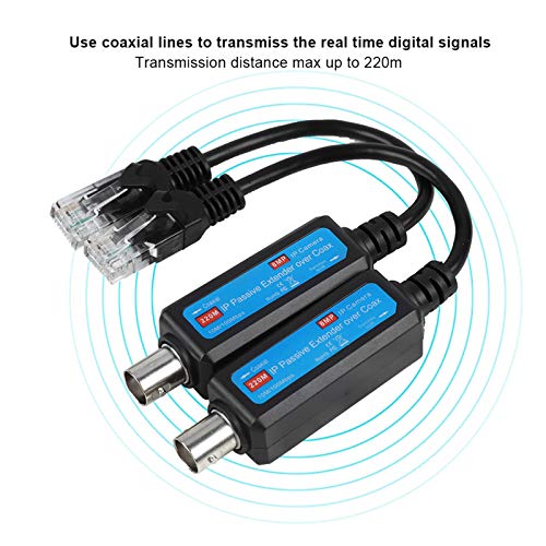  [AUSTRALIA] - Coax Cable to Ethernet Adapter,1Pair 10/100Mbps 1CH Passive IP Network Coaxial Transmitter Receiver Extender for IP NVR Camera