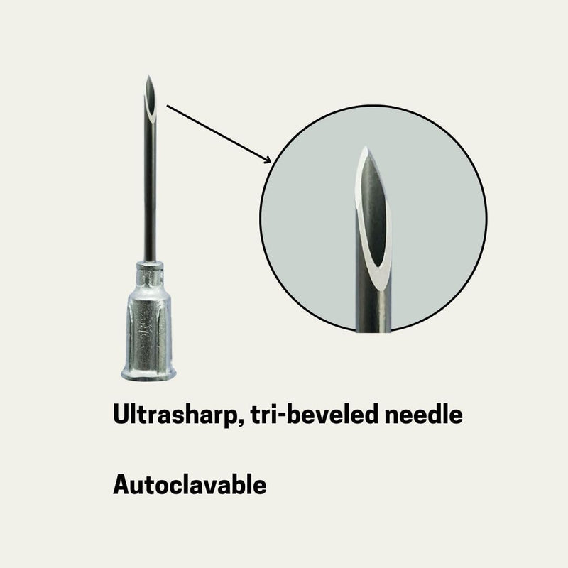 Eli-Vet Veterinary Aluminum Hub Needle, 16G x 1 inch (25 mm), Individual Sheath, 100 per Box, AHN1625