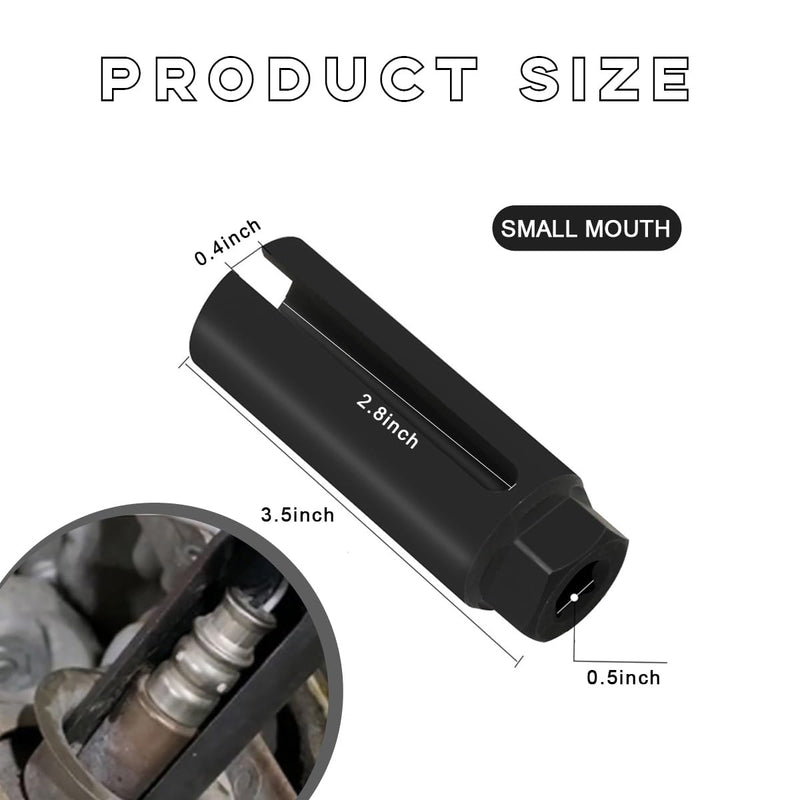 Car Oxygen Sensor Socket with Side Wire Cutout, 1/2" Drive by 7/8" 6-Point Fit All Vehicles O2 Removal and Installation, Car Accessories (9mm) 9mm