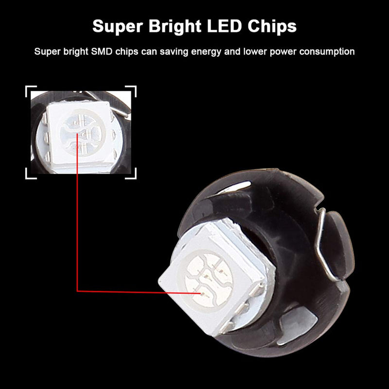 cciyu 6 Pack White T4.7 Neo Wedge 5050 Led for A/C Bulbs Lamp Light Fits For 2001-2012 For Dodge Ram 1500 Van Intrepid Dakota Caravan Grand Caravan Ram 5500 4500 3500 Van 3500