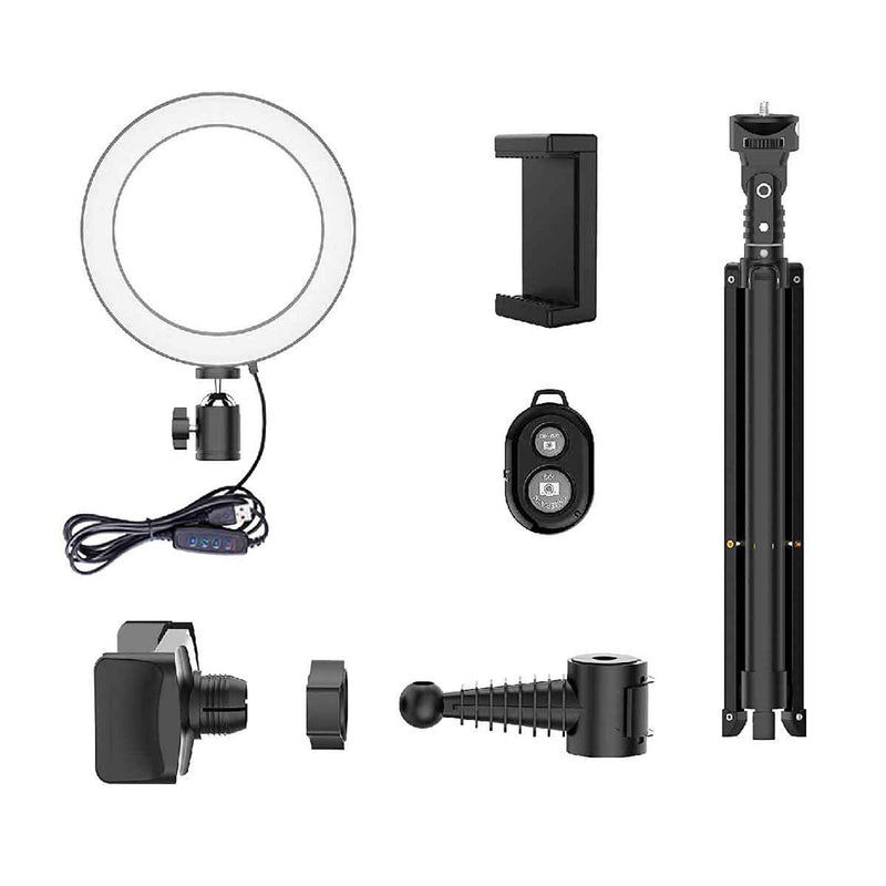 Bower 8" Selfie Ring Light Studio with Adjustable Tripod and Phone Holder – Professional Photo and Video Lighting Kit for Vlogging, Streaming, and Social Media Content Creation 8 Inch