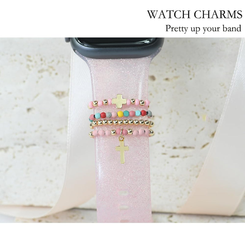Watch Band Charms for Apple Watch, Gold, 4 Pieces double cross