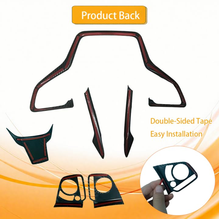Steering Wheel Trim Decoration Steering Wheel Button Cover Trim Sticker Compatible with Honda Civic Accessories 10th Gen 2016 2017 2018 2019 2020 2021 ABS Carbon Fiber Style (6 PCS) Steering Wheel Trim 3 Pcs