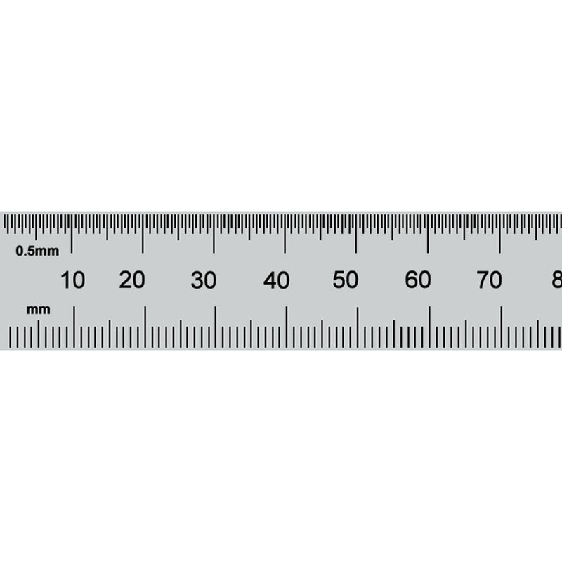 PEC Tools Metal Ruler, Machinist Rule with Satin Chrome Finish, Decimal/Metric Graduation (1/10", 1/100", 1mm, 0.5mm), 18"/450mm Flexible Steel Ruler, Trusted by Professionals, Made in USA