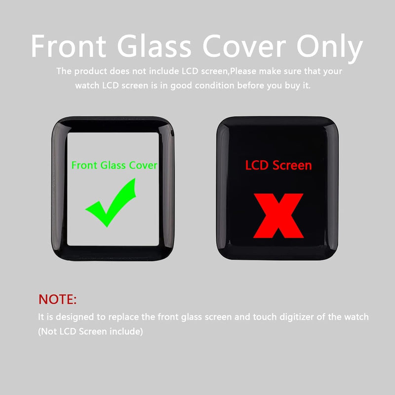 Compatible with Apple Watch 3 38mm Screen Replacement Front Lens Glass Replacement Repair Kit with Tools Glass Cover for Apple Watch Series 2/3 (No LCD Screen)