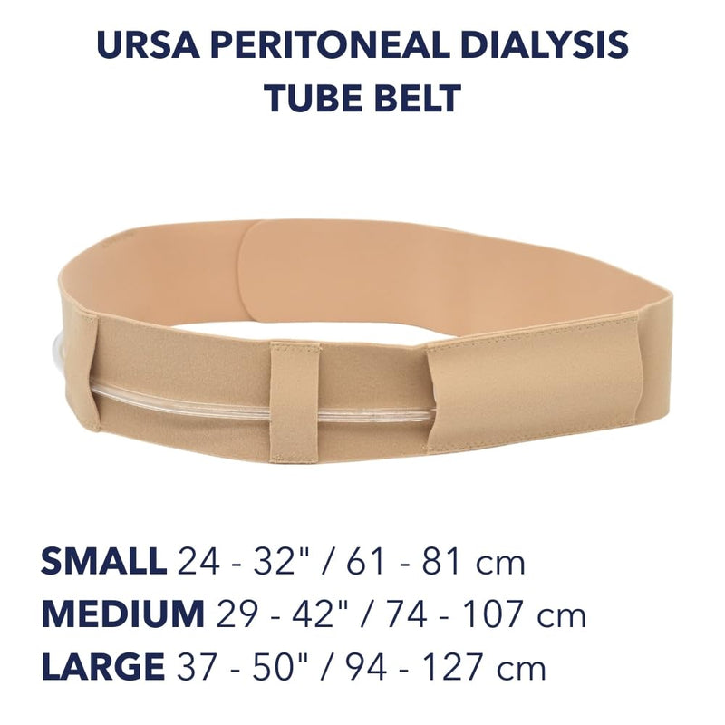 Peritoneal Dialysis Tube Belt - Slim, Soft and Stretchy PD Catheter Belt - Safe for Skin - Made in the UK - Peg Tube Supplies - Medical Peritoneal Dialysis Accessories (Medium - 29″-42″, Beige) Medium - 29″-42″