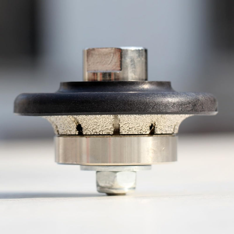 3/16 inch Demi Bullnose Half Bullnose Diamond Hand Profile Wheel Router Bits 45 Degree Bevel Edge for Granite Concrete Marble Countertop Edge (E5)