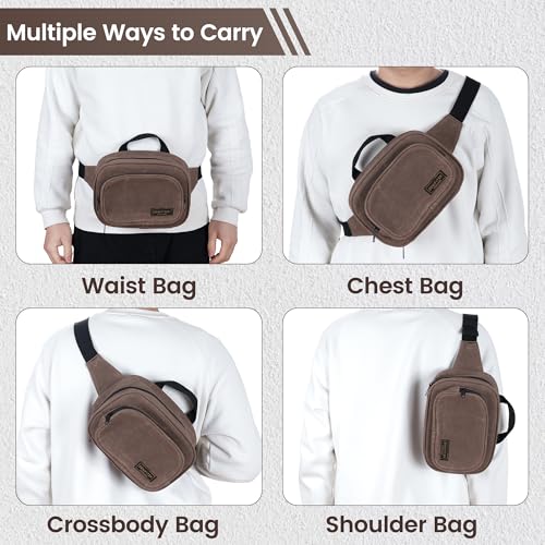 Fanny Pack,Tool Bag & Multifunctional Operation Tool Waist Bag with 2 Compartments,Adjustable Belt Smooth Zipper(9.5" x 3.5" x 6.5"| Grey)