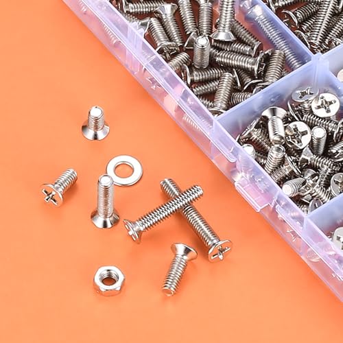 585 Pcs M4 Machine Screws and Nuts Set,Countersunk Screws