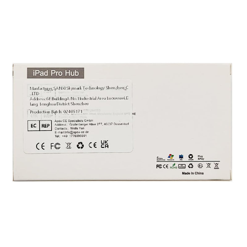 iPad Pro M4/M2/M1 13/11/12.9, iPad Air 5, 7 in 1 Adapter - 4K 60Hz HDMI, 3.5mm Headphone Jack, USB3.0, USB C PD Charging & Data, SD/Micro SD Card Reader 7 in 1 4K60Hz