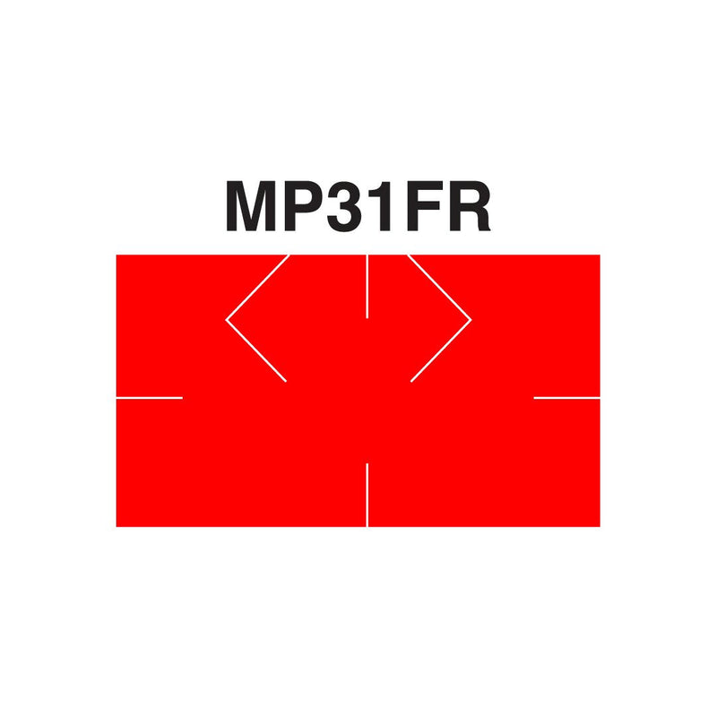 Fluorescent Red Pricing Labels to fit Monarch 1131 Pricers. 8 Rolls with 1 Free Ink Roller.