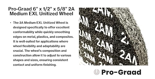 EXL Unitized Wheel 6" x 1/2" x 5/8", 2A Medium, 28023 6" x 1/2" x 5/8"