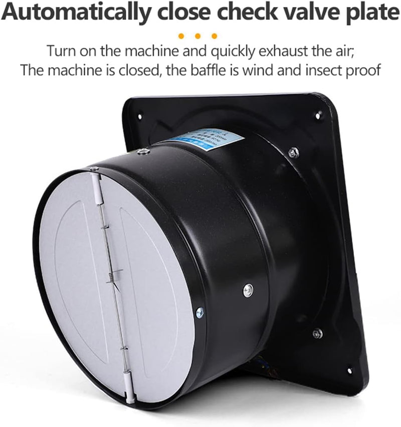 4 inch Exhaust Fan Metal Iron Ventilation Extractor, Silence with Anti-backflow Check Valve Window and Wall Mount Vent Fans for Home Office Kitchen Bathroom Grow Tent Garage Black 4 inch