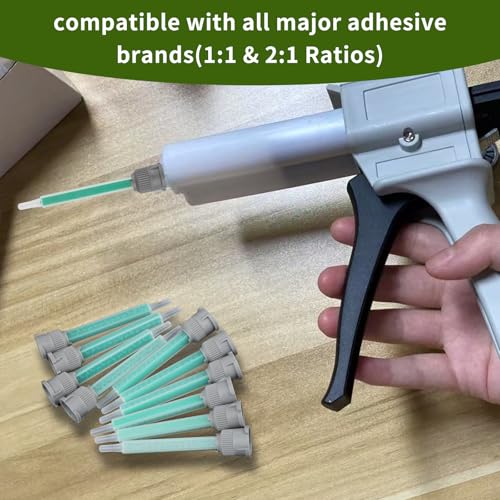 50 Pcs 3.5 Inch Epoxy Mixing Nozzle Tips, Static Mixer for Adhesive Glue Gun (1:1 & 1:2 Ratio),Fits 50ml/1.7oz Cartridges 50 Pcs 3.5 in