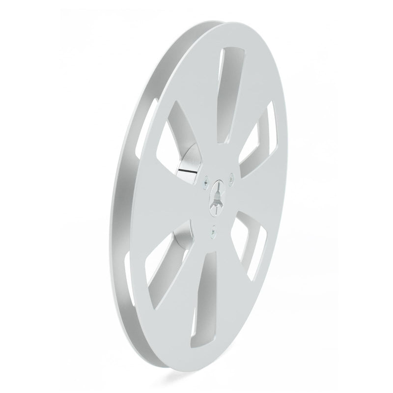 7 Inch Empty Tape Reel 1/4" Aluminum Take-up Reel, 6-Hole Metal Flange Hardware Spool Component Universal Replacement for Open Reel to Reel Tape Recorders(Silver)