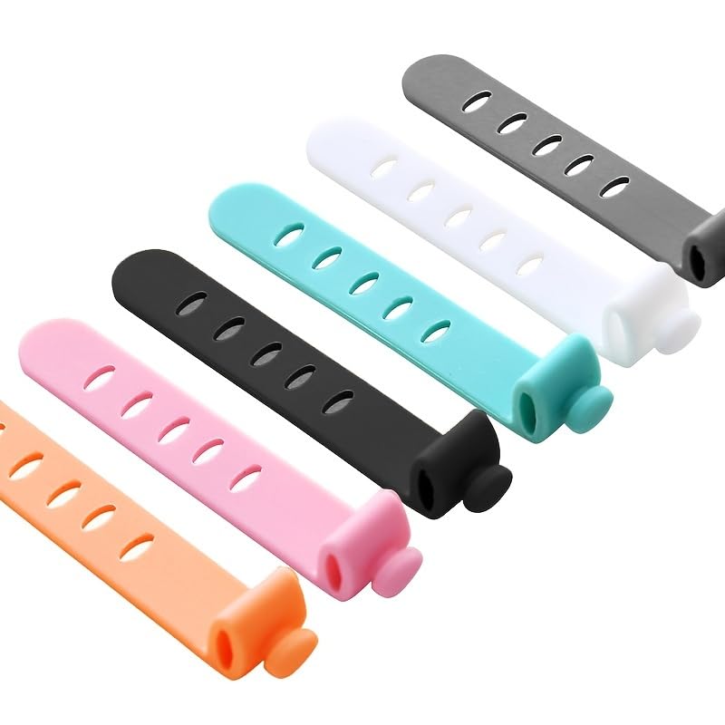 6-Piece Silicone Cable Organizer Boxes – Keep Earphones, Chargers & Cables Neat, Accessible & Tangle-Free color mixing
