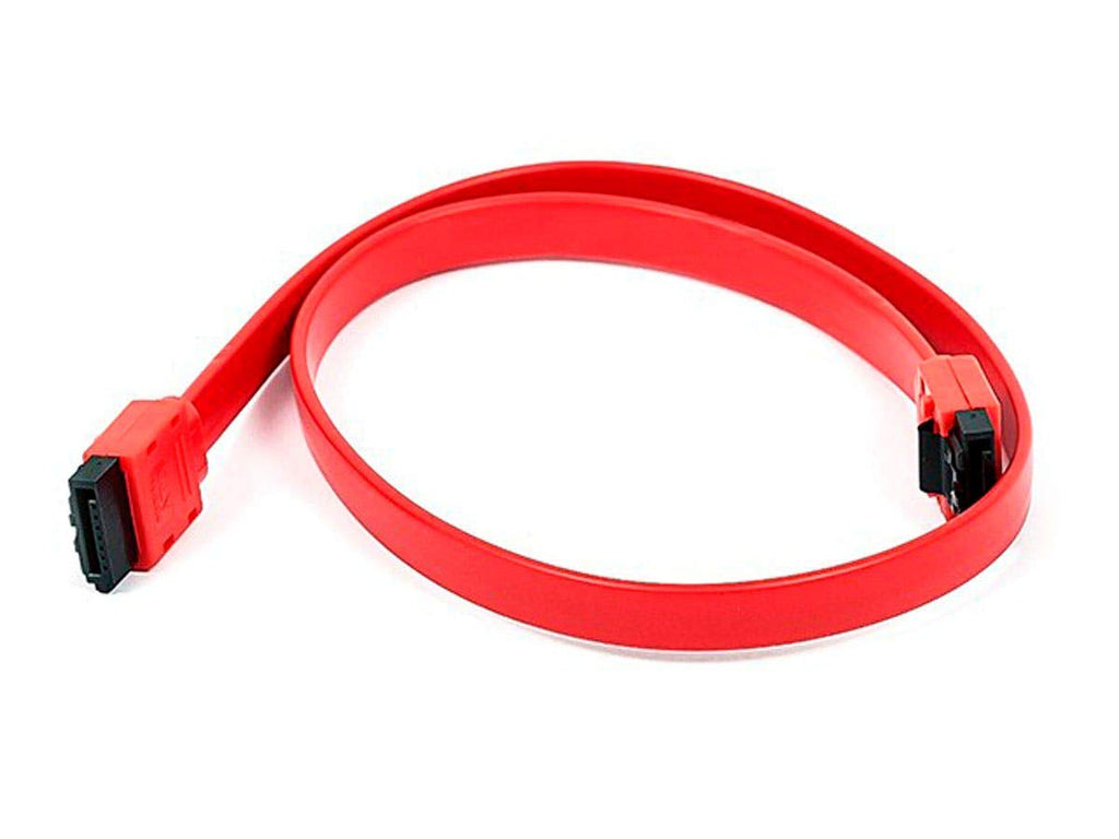 Monoprice DATA Cable - 1.5 Feet - Red | SATA 6Gbps Cable with Locking Latch 18 Inch