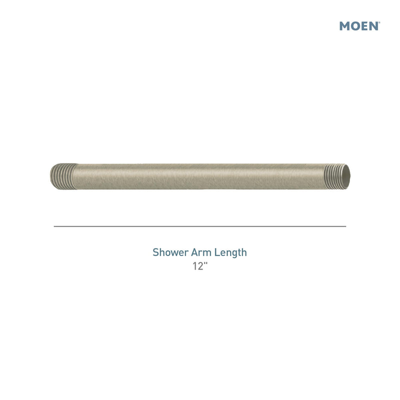 Moen Wrought Iron Extended 12-Inch Straight Overhead Shower Arm, 226651WR