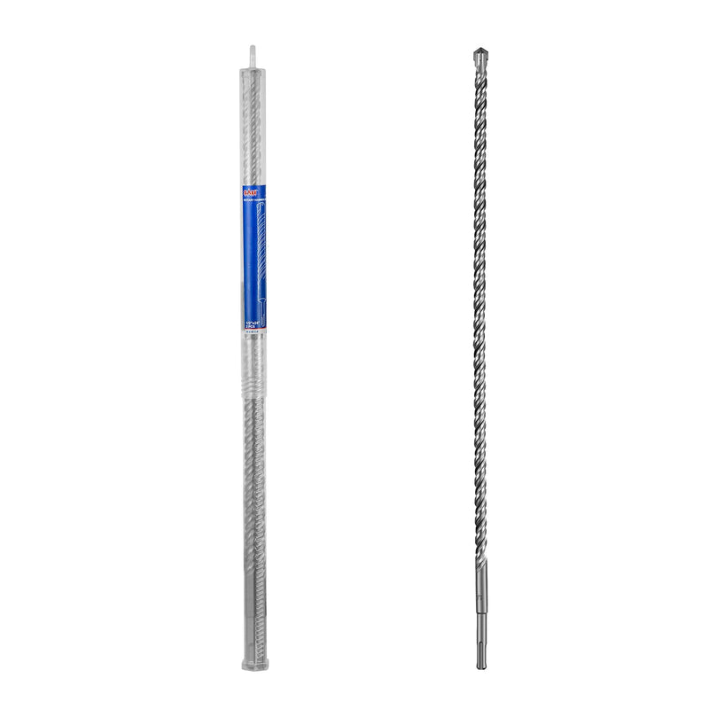 SALI SDS Plus Rotary Hammer Drill Bit 2 Pcs 1/2"*24" Concrete Drill Bit Kit Cross-Type Double Thread Carbide Material Suitable for Concrete, Brick, Cement Walls, Stone, Hammer Drill Bits for Concrete 1/2 in*24 in