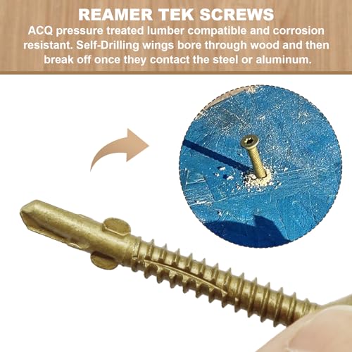 #10 x 1-5/8" Reamer Tek Torx/Star Head Self-Drilling Wood to Metal Screws #10x1-5/8"