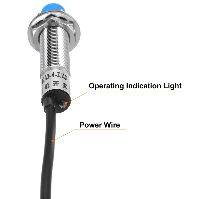 MECCANIXITY M12 Approach Sensor Inductive Proximity Sensor Switch NC Normally Close NPN 4mm Detection Distance, DC 6-36V LJ12A3-4-Z/BX, 3.9ft, 5Pcs 5
