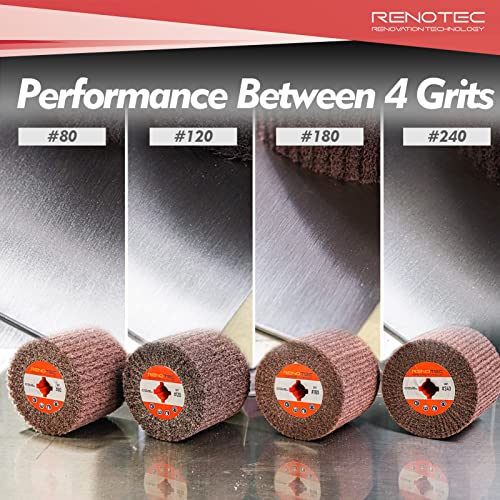 4 x 4 inch Medium 120 Grit 1 Pcs Burnishing Wheel for Burnishing Polishing Machine, 3/4 Inch Arbor (Grit 120)