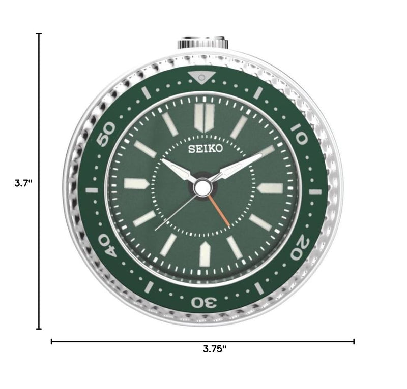 SEIKO Mai Bedroom Alarm Clock, Metallic Green