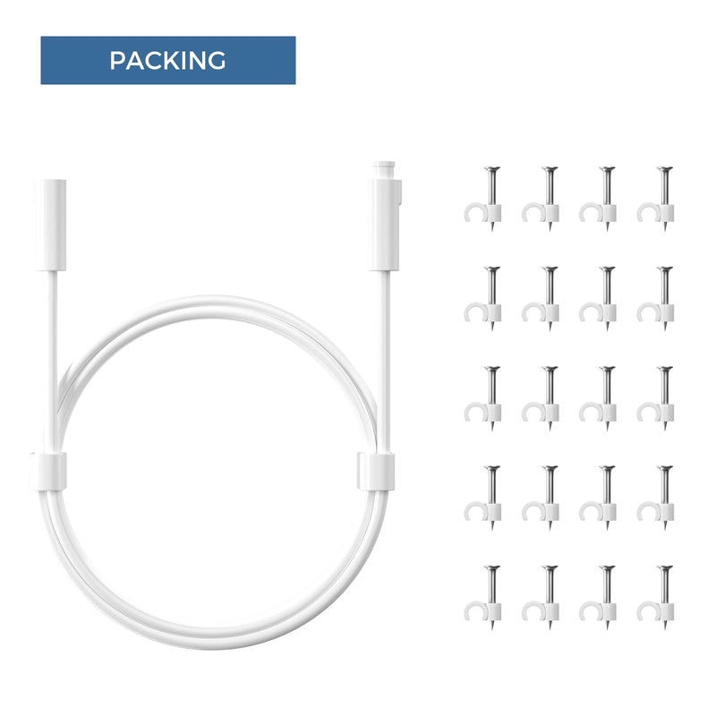 1Pack Power Cable for Google Nest Cam Outdoor (Wired, 2nd Gen),18FT/5.5M | Weatherproof Charging Cable(without adapter), Works with Google Home - 2025 Model - Snow|5V 2A Outdoor Charger Cable