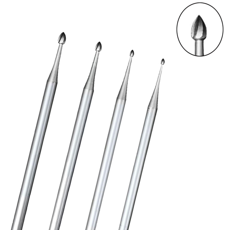 24 Pcs Jewelry Burr Sets, 3/32'' Shank Round Ball Burs, Stone Setting Bits, Round Shape Cup Burr, 90º Hart Burs and Bud Bur Kits for Lapidary Marking