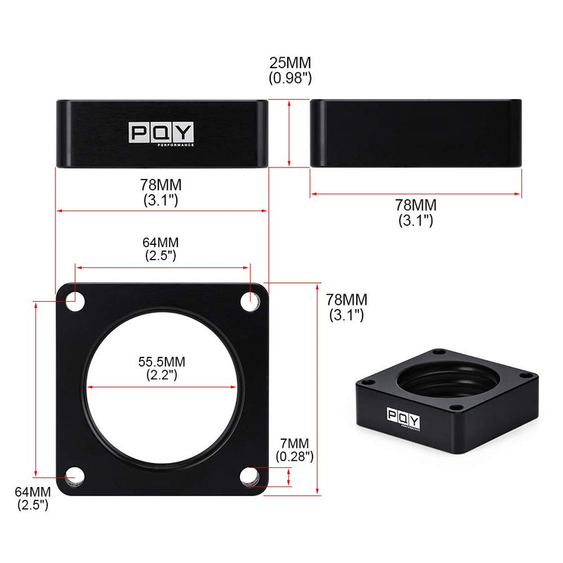 Throttle Body Spacer Compatible with 91-06 Jeep Wrangler TJ YJ LJ Cherokee XJ 2.5L/4.0L Engine Gas MJ w/Gasket 1" Raise Manifold Carb Black