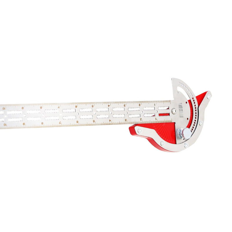 Woodworkers Edge Ruler, Thickness 1.5mm Protractor Angle Finder Woodworking Design Ruler with Protractor T Square T Ruler 0-70 Degrees Adjustable Protractor 15 inch 15inch
